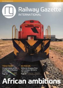 Traxtion Front Cover of Railway Gazette - July 2021