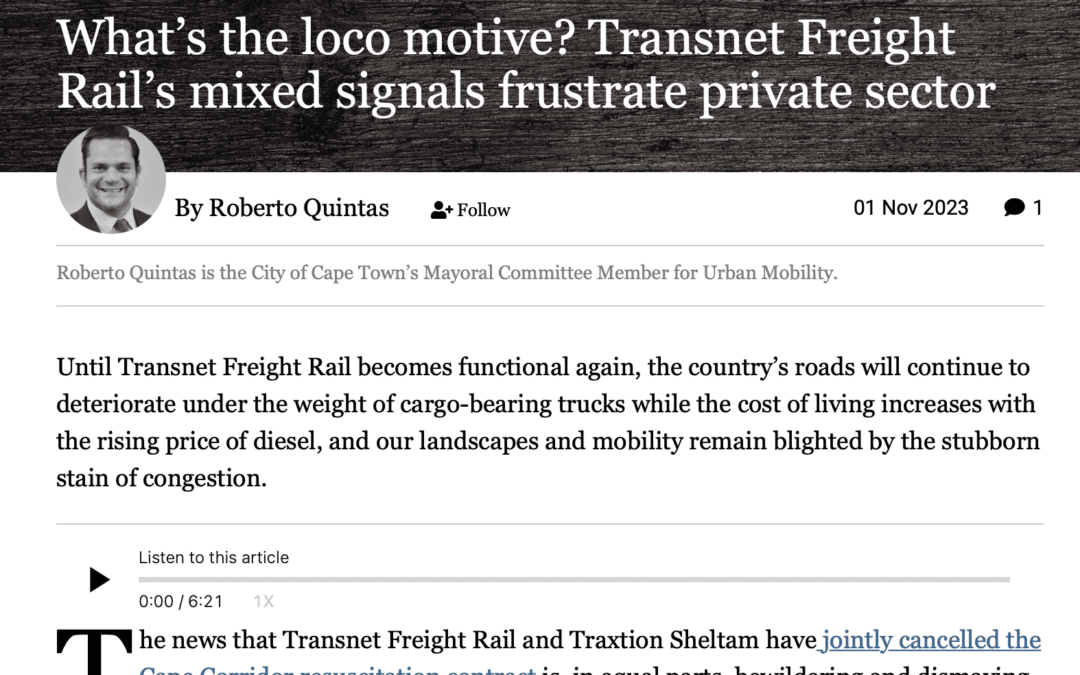 What’s the loco motive? Transnet Freight Rail’s mixed signals frustrate private sector