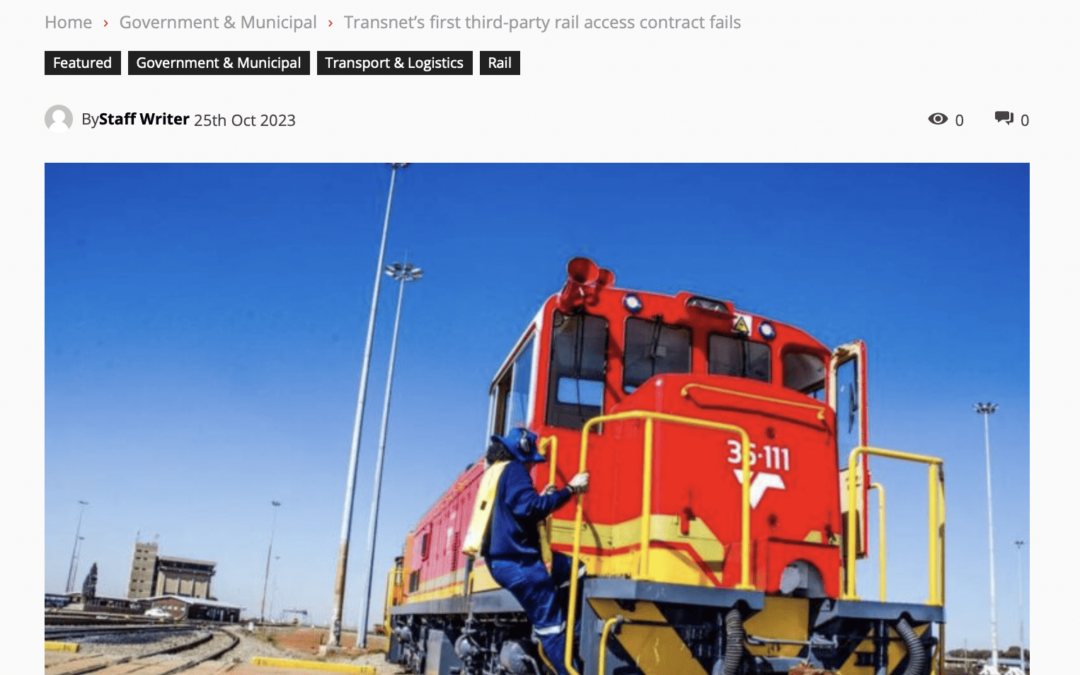 Transnet’s first third-party rail access contract fails