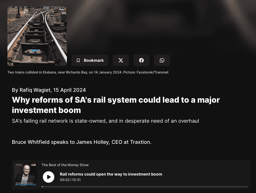 Why reforms of SA’s rail system could lead to a major investment boom